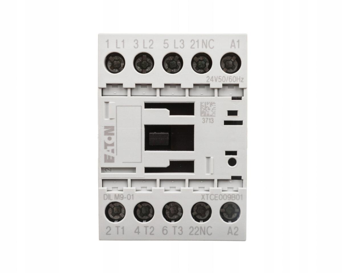 EATON Stycznik mocy, I=9A [AC-3] 0Z 1R DILM9-01(24V50/60HZ)