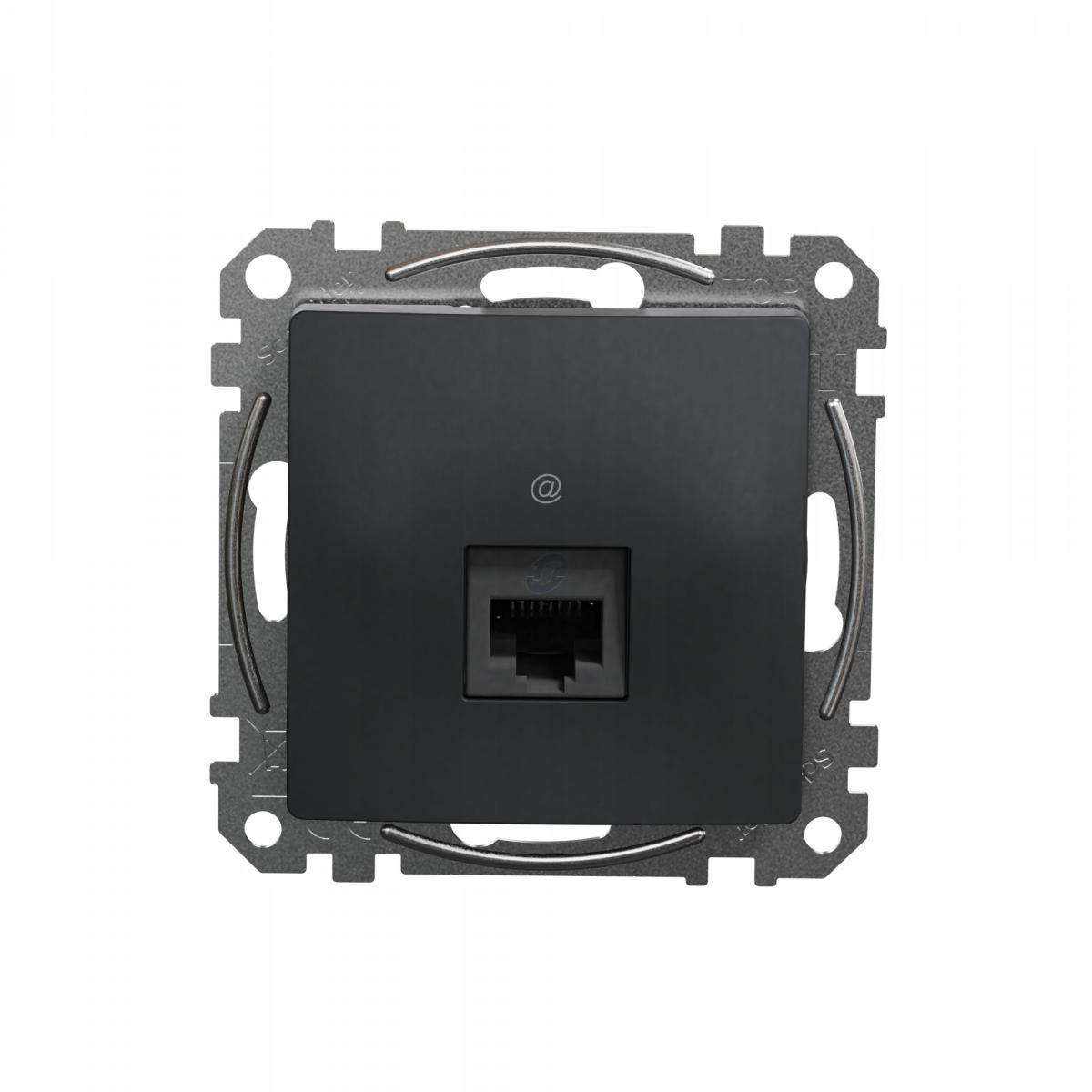 Gniazdo komputerowe RJ45 kat.5e UTP, czarny antracyt SEDNA DESIGN