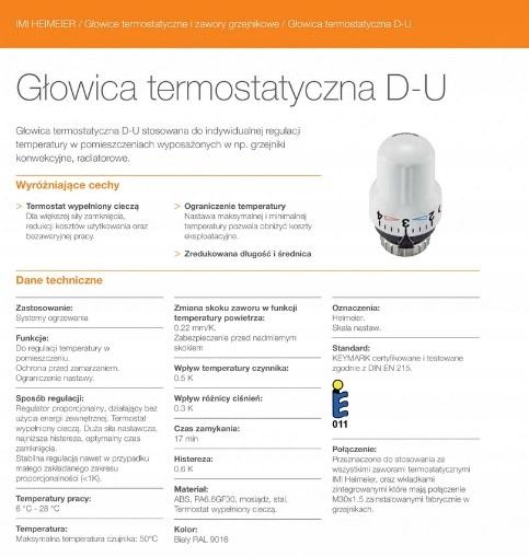 IMI HEIMEIER Głowica termostatyczna DU, biała