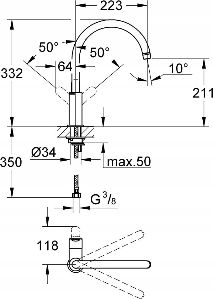 GROHE Bateria zlewozmywakowa kuchenna BauEdge, chrom
