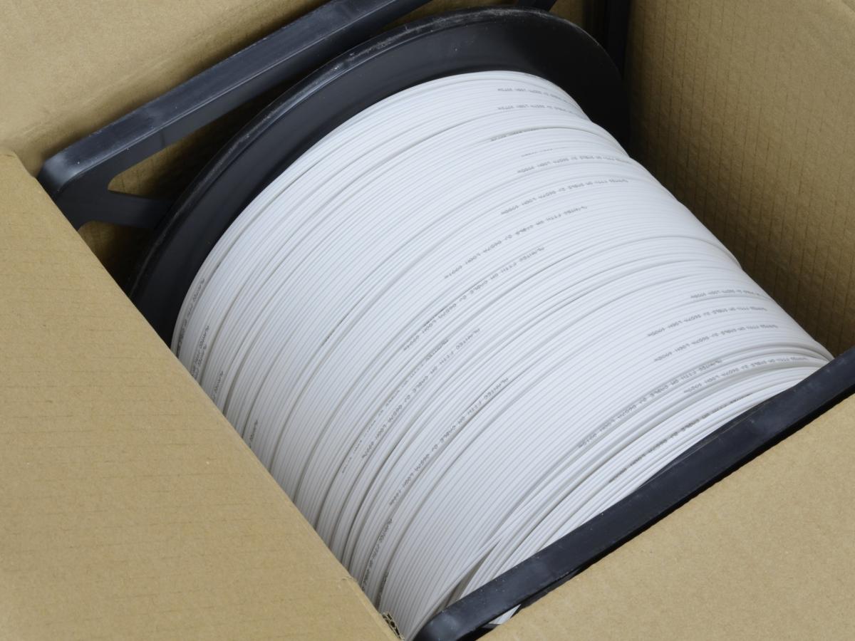 A-LAN Kabel światłowodowy FTTH płaski SM 2J 9/125 LSOH biały - ALANTEC