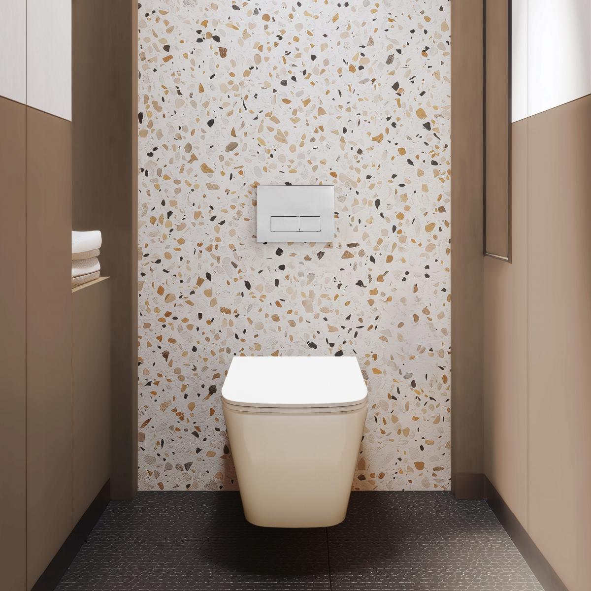 ZESTAW PODTYNKOWY WC FLORINA Z PRZYCISKIEM 603 CHROM