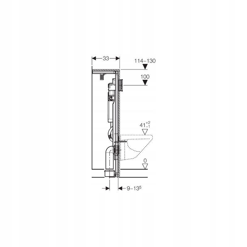 Stelaż podtynkowy narożny do WC GEBERIT Sigma H114 330 x 510 mm