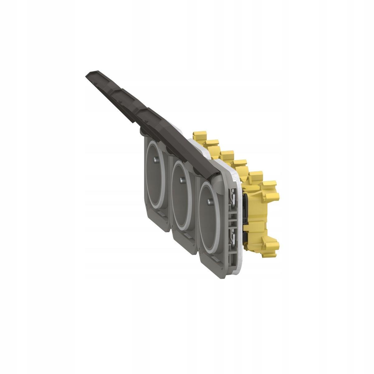 Gniazdo potrójne z uziemieniem 3x2P+Z, poziome, mechanizm 16 A - 250 V~- an