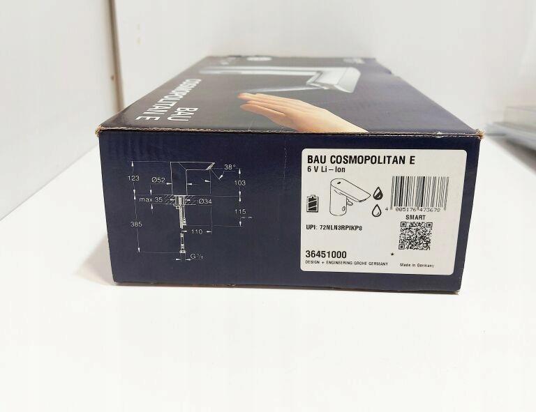 Bateria umywalkowa elektroniczna Grohe Bau Cosmopolitan E, na podczerwień 1