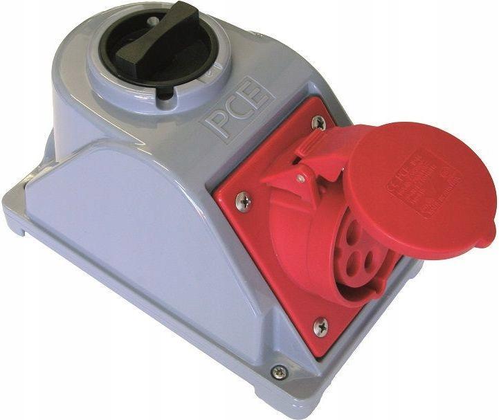 Gniazdo stałe z wyłącznikiem typ Combo-Pol 32A 400V 3P+Z+N, wył. 0-1 IP44