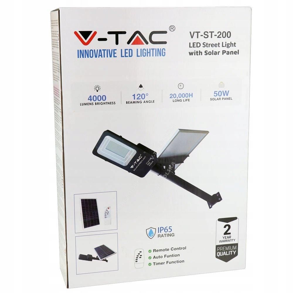 V-TAC Oprawa Uliczna Solarna V-TAC 50W LED IP65 VT-ST200 4000K 4000lm