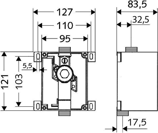 Pisuar Felix, B35 cm, H56 cm, T35.5 cm, dopływ z tyłu, odpływ do tyłu