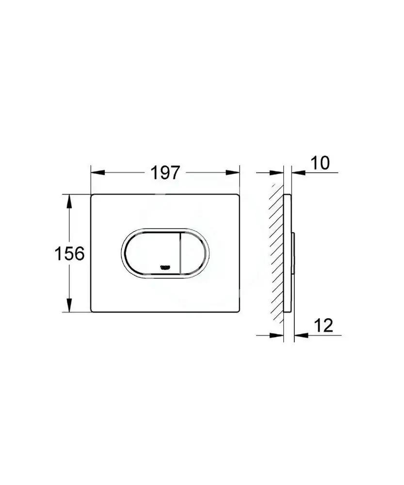 Przycisk uruchamiający GROHE Arena Cosmopolitan do WC chrom 197x156x10 mm