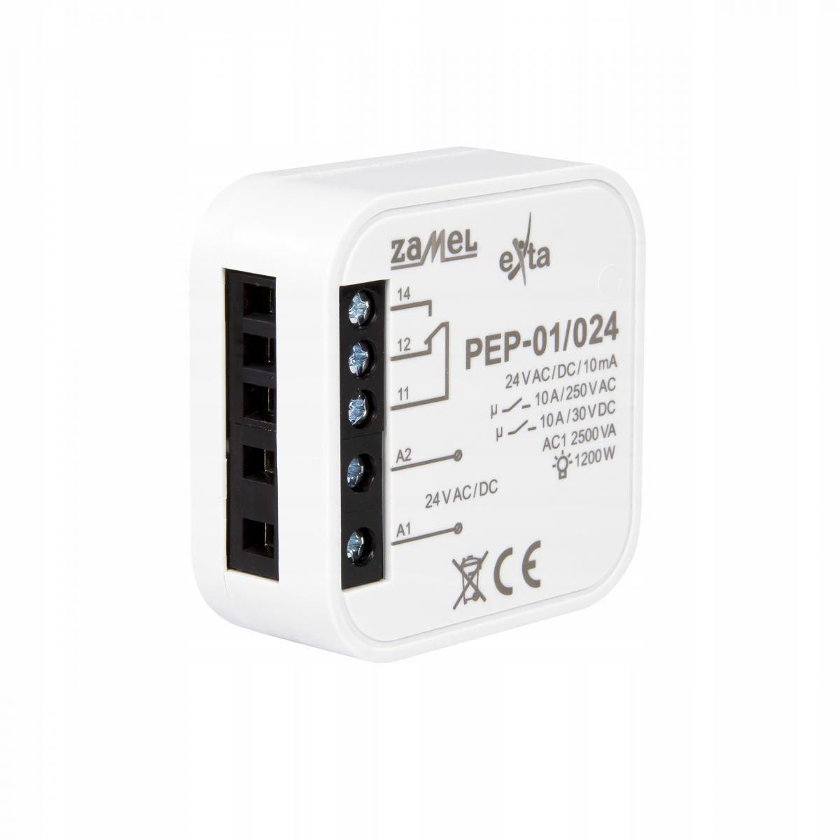 ZAMEL Przekaźnik elektromagnetyczny dopuszczalny 24VAC/DC, 10A PEP-01/024