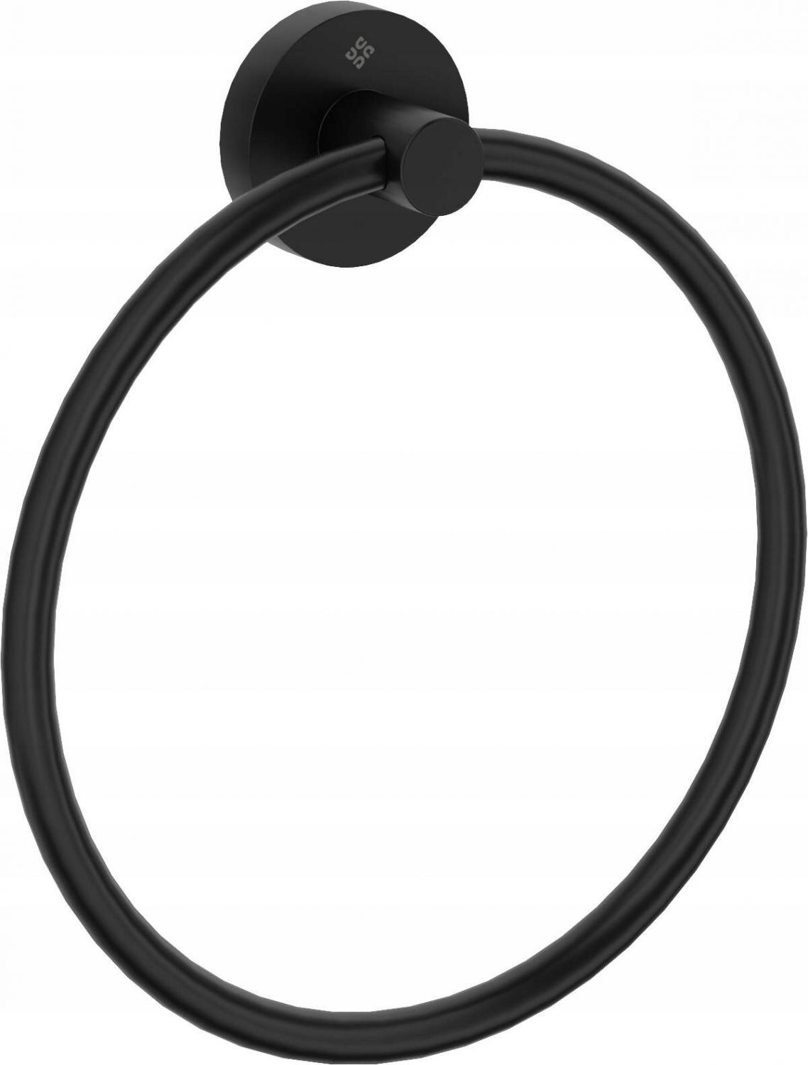 Wieszak na ręcznik Jaśmin, ścienny okrągły, nero