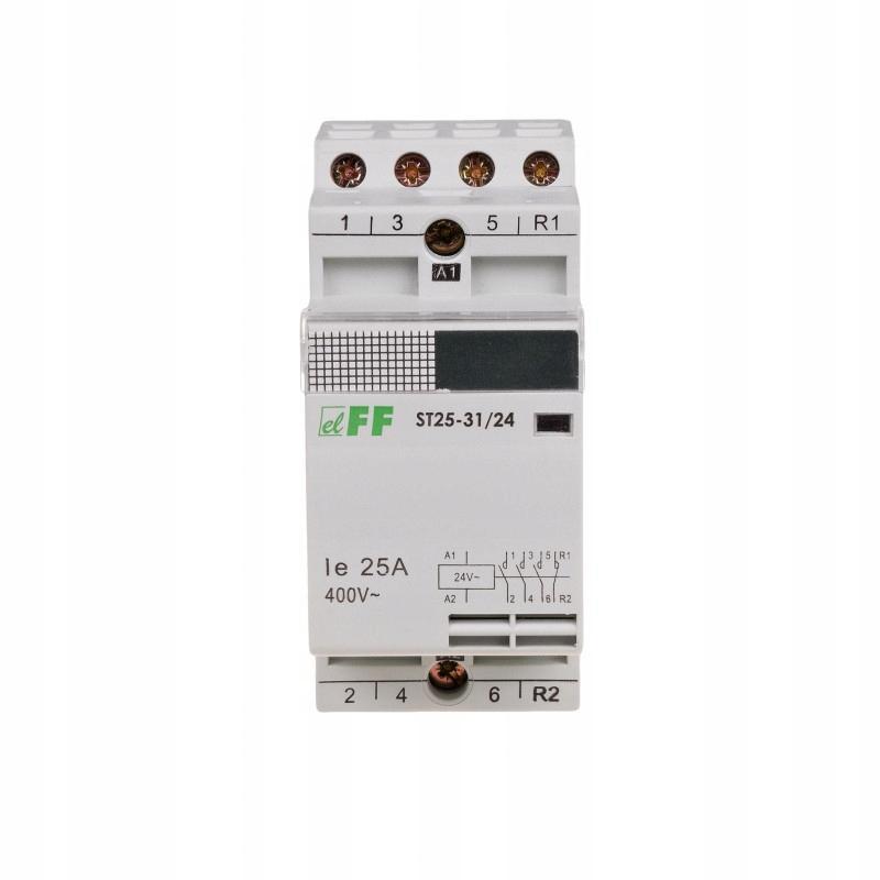 Stycznik modułowy ST25-31/24 stycznik modułowy styki 3NO+1NC I=25A nap. Cew