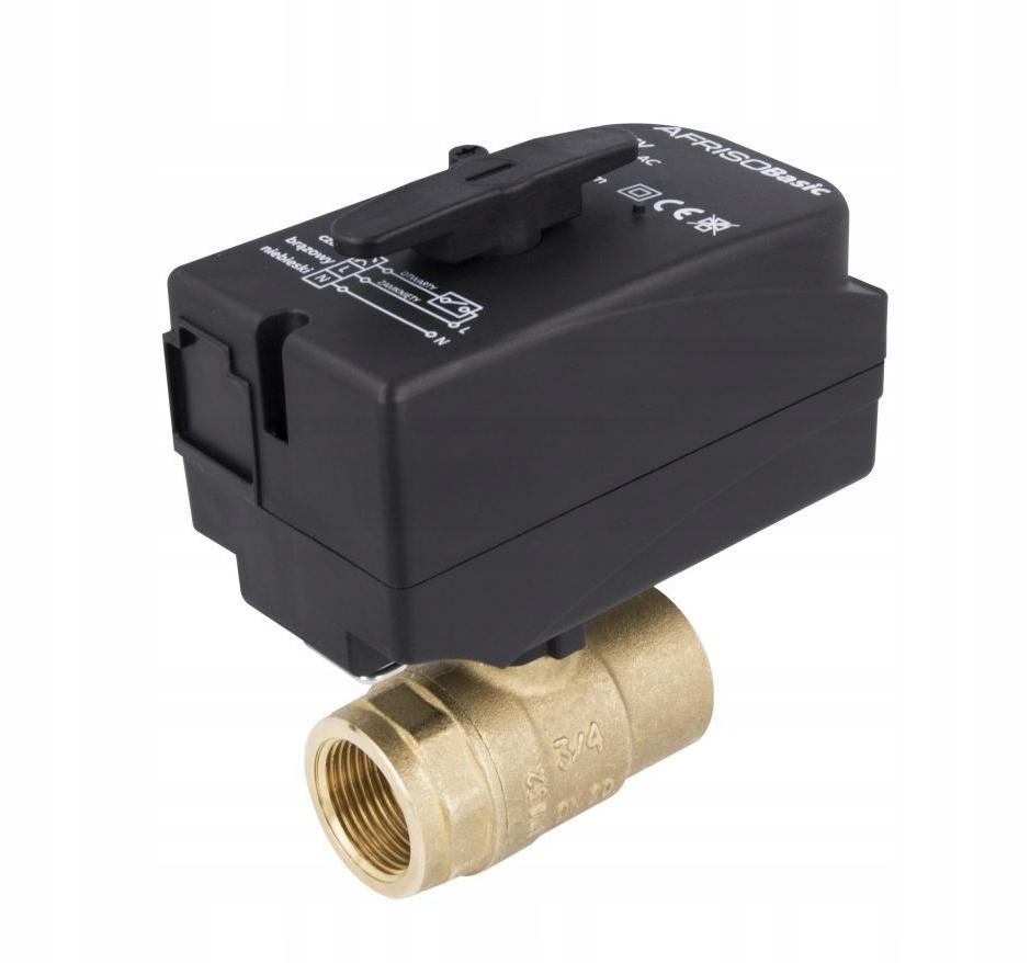 AFRISO Zawór kulowy z siłownikiem, NC AFRISO BEV DN 15 10 bar 230 V