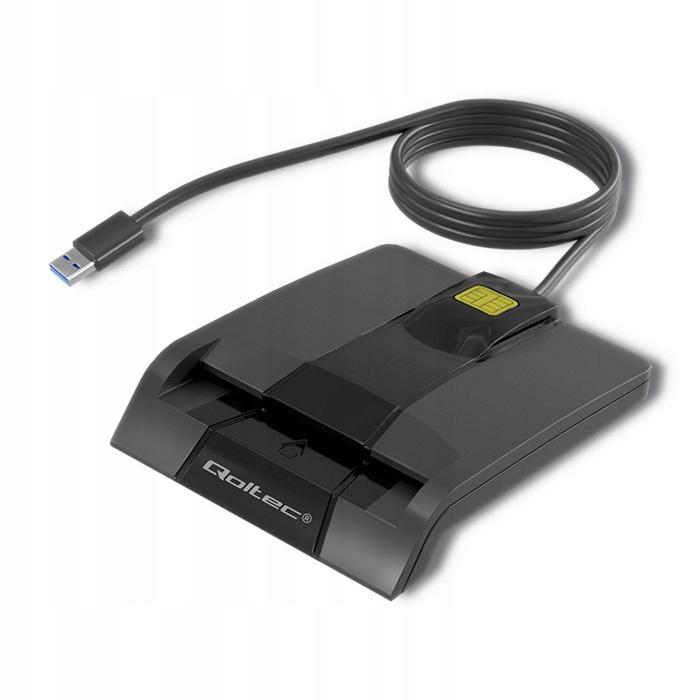 QOLTEC Inteligentny czytnik chipowych kart ID SCR-0634, USB typ C, 50634