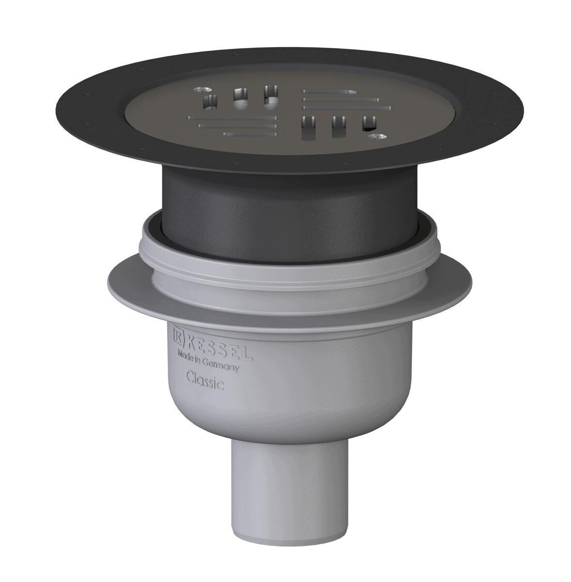 Wpust Classic do wykładzin PVC, odpływ pionowy DN50, syfon wodny 50mm, z ru