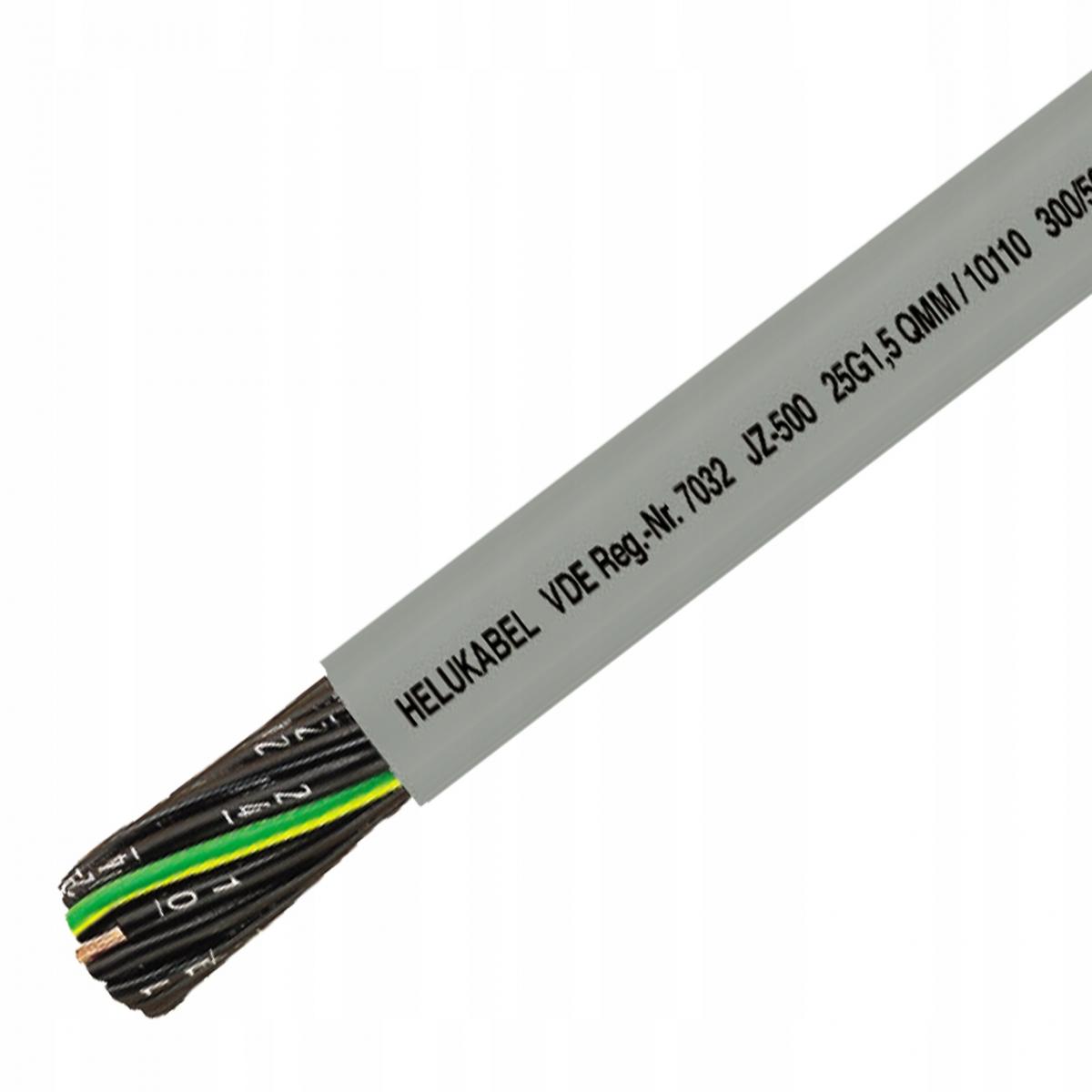 HELUKABEL Przewód sterowniczy JZ-500 25G1,5 500V żyły czarne, numerowane