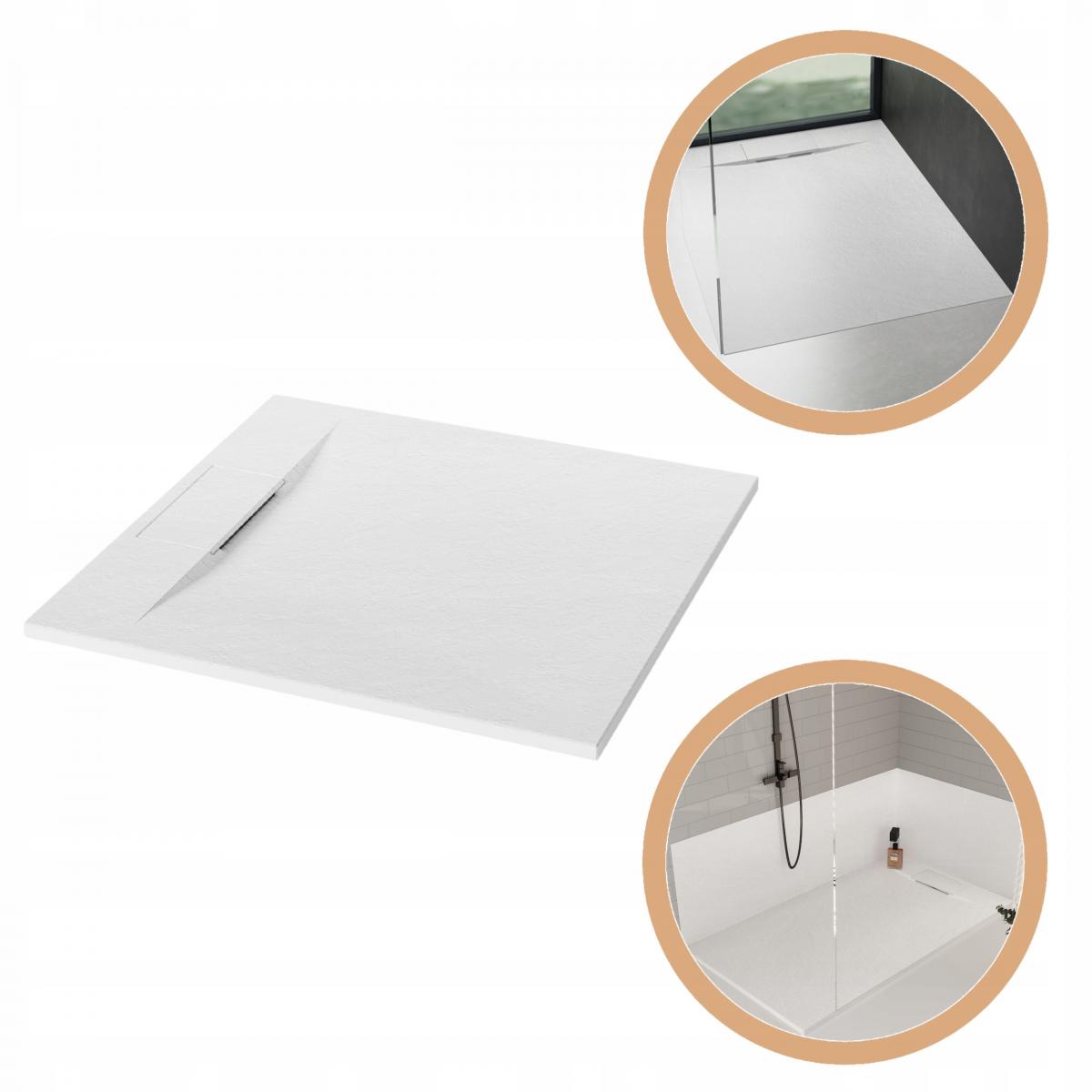 BRODZIK PRYSZNICOWY KWADRATOWY ALVERO INVENA TREND, 90X90 CM BIAŁY