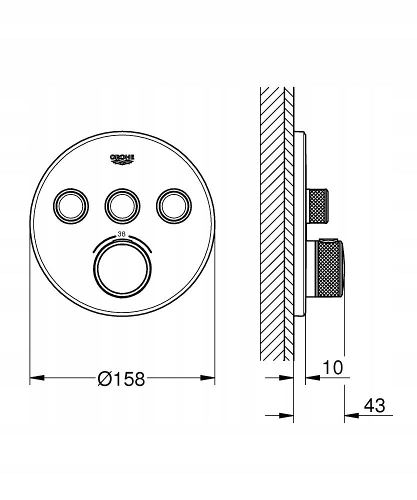 GROHE Bateria termostatyczna cool sunrise 3wyj