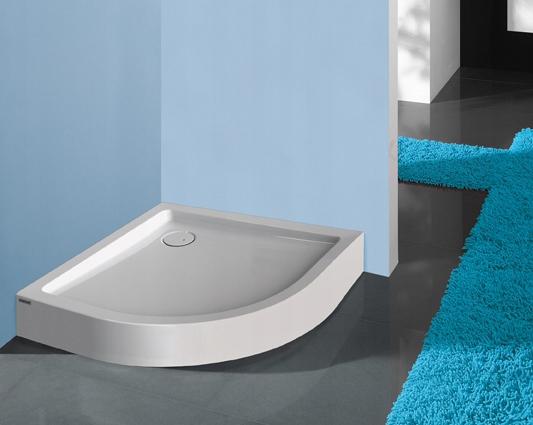 Brodzik akrylowy półokrągły zabudowany SANPLAST Free Line BPza/FREE 90x90x5