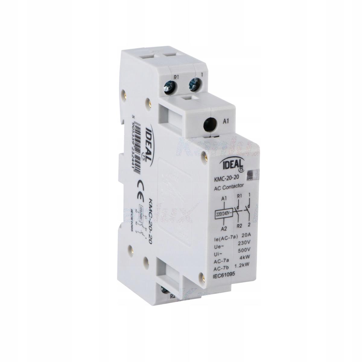 KANLUX Stycznik modułowy, sterowanie 230V AC KMC-20-20