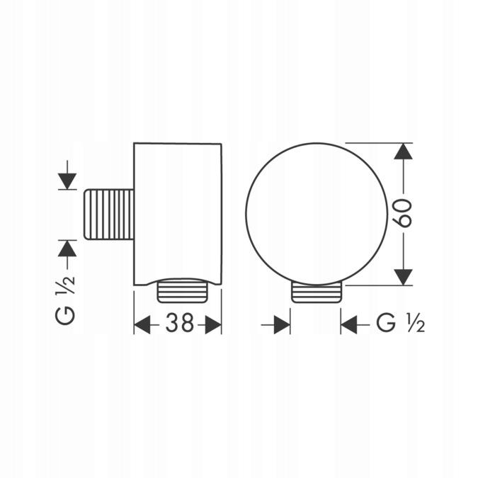 HANSGROHE Przyłącze węża Hansgrohe AXOR Fixfit DN15 - chrom 27451000