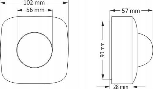 Czujnik ruchu PIR z funkcją obecności, IP-65, sufitowy, 360°, 10A, 230V DR-