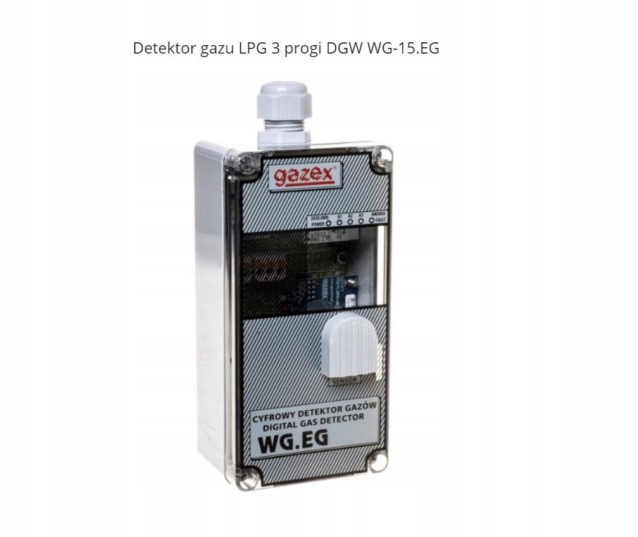 Detektor propanu-butanu LPG, 10/20/30% DGW propanu-butanu, sensor p-p, zasi