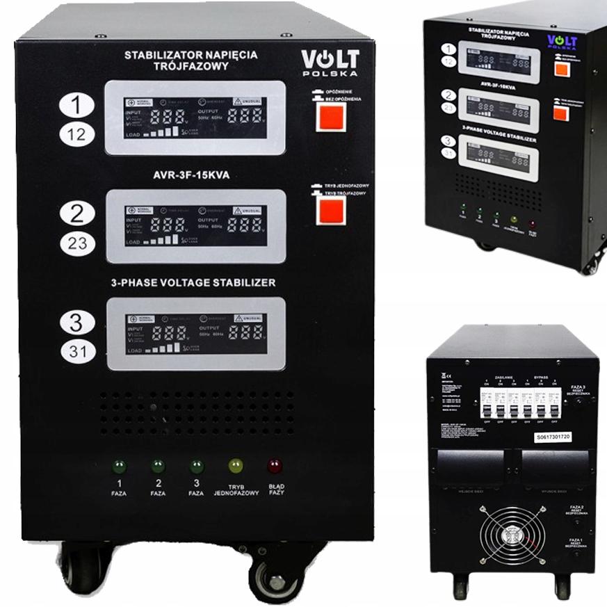 VOLT Stabilizator napięcia trójfazowy AVR PRO 15000VA 3% SERVO 3-F