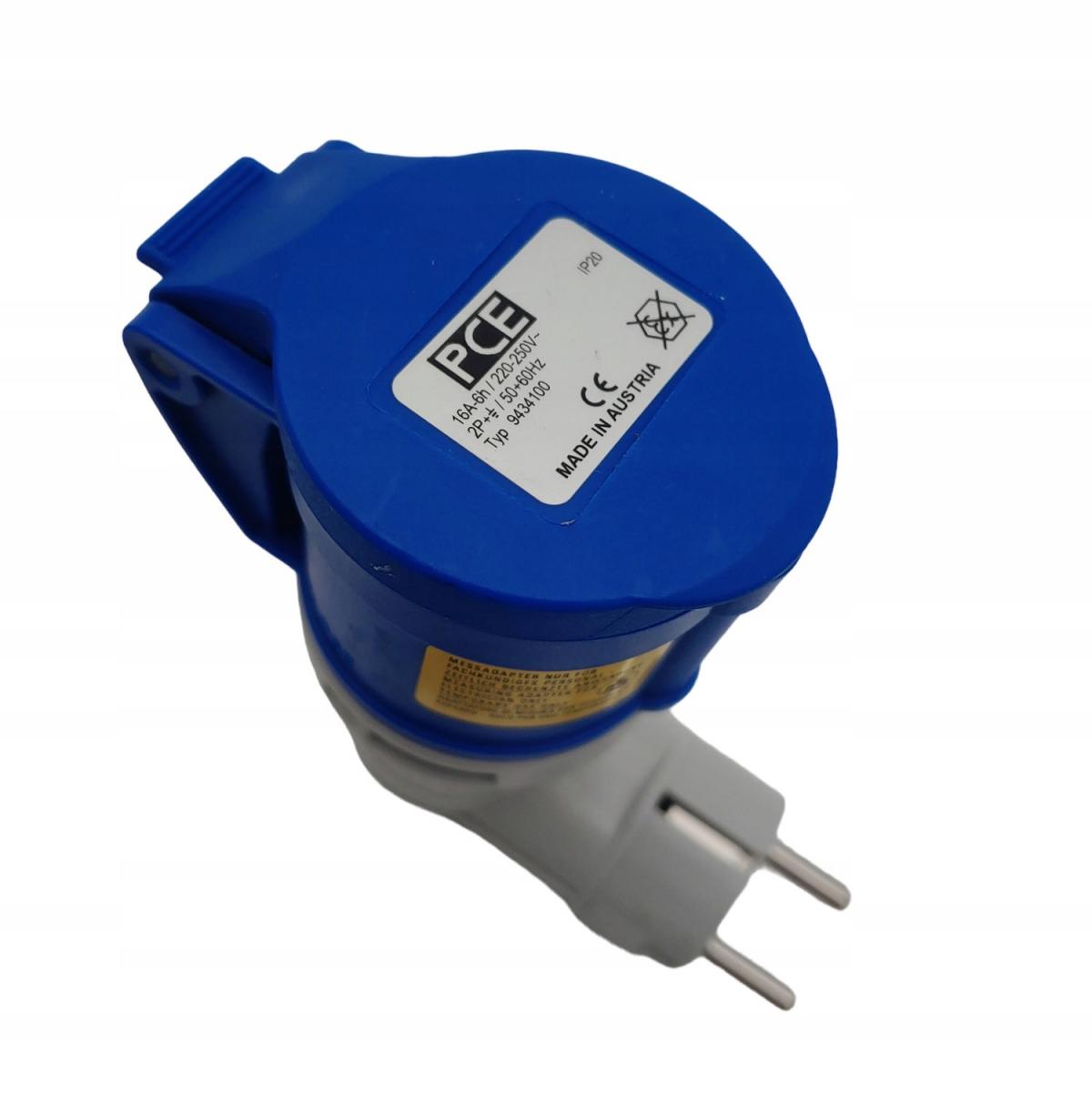 Adapter z wejściem wtyczka uni-schuko 16A/3P/230V wyjście gniazdo CEE 16A 2