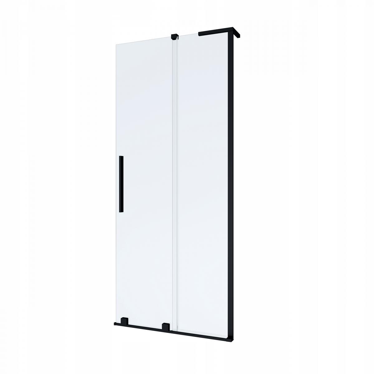 KABINA WALK-IN PRZESUWNA 100 CM, TRANSP 8 MM, CZARNY