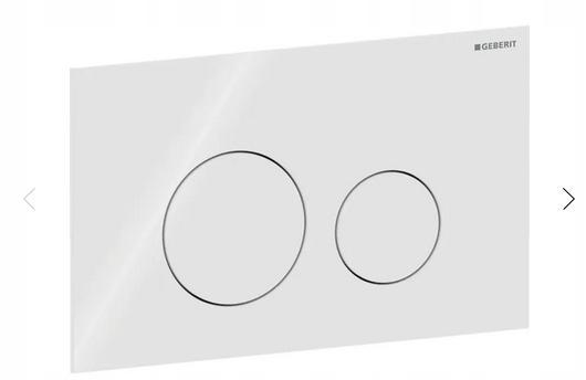 Przycisk uruchamiający Geberit Sigma40, przedni, szkło białe, okrągły