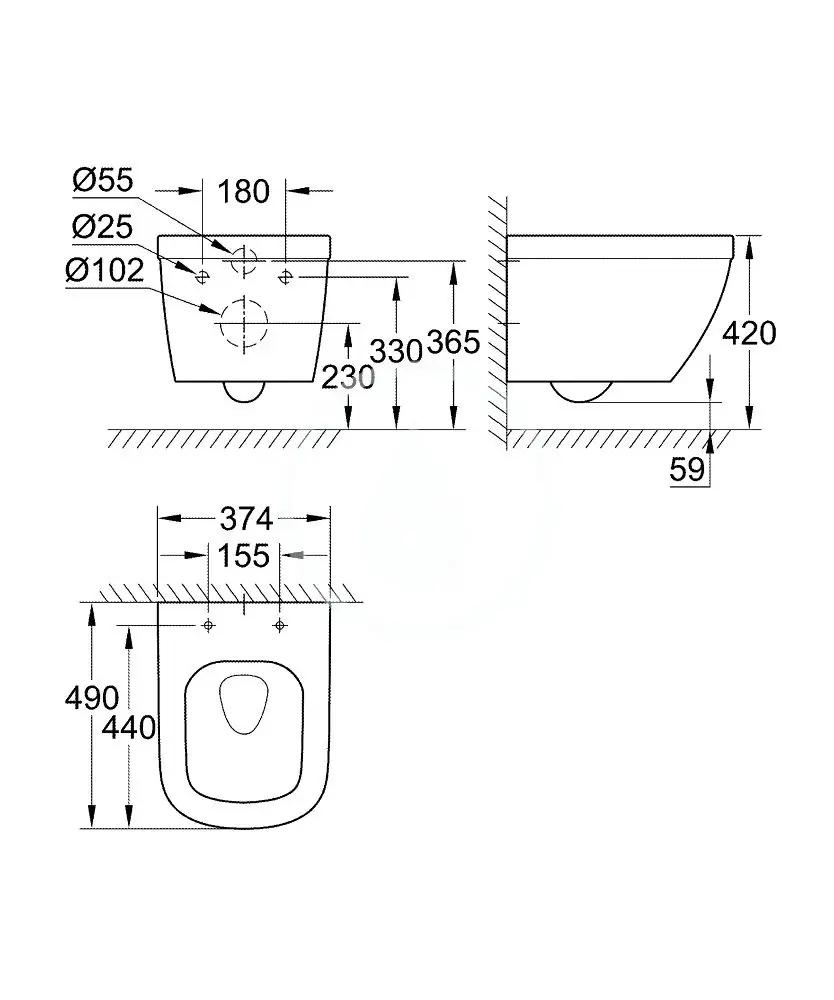 GROHE Miska wisząca WC Euro Ceramics