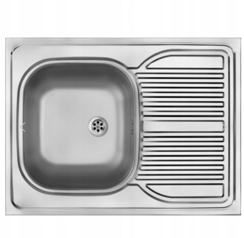 Zlewozmywak Tango dekor 1-komorowy z ociekaczem 800x600x150, 2 + osprzęt