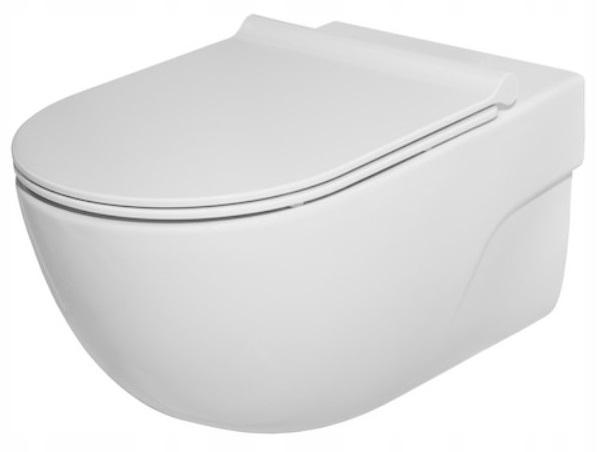 Miska wisząca MERIDIAN 56x36cm Rimless + Deska wolnoopad. SLIM Biały ROCA