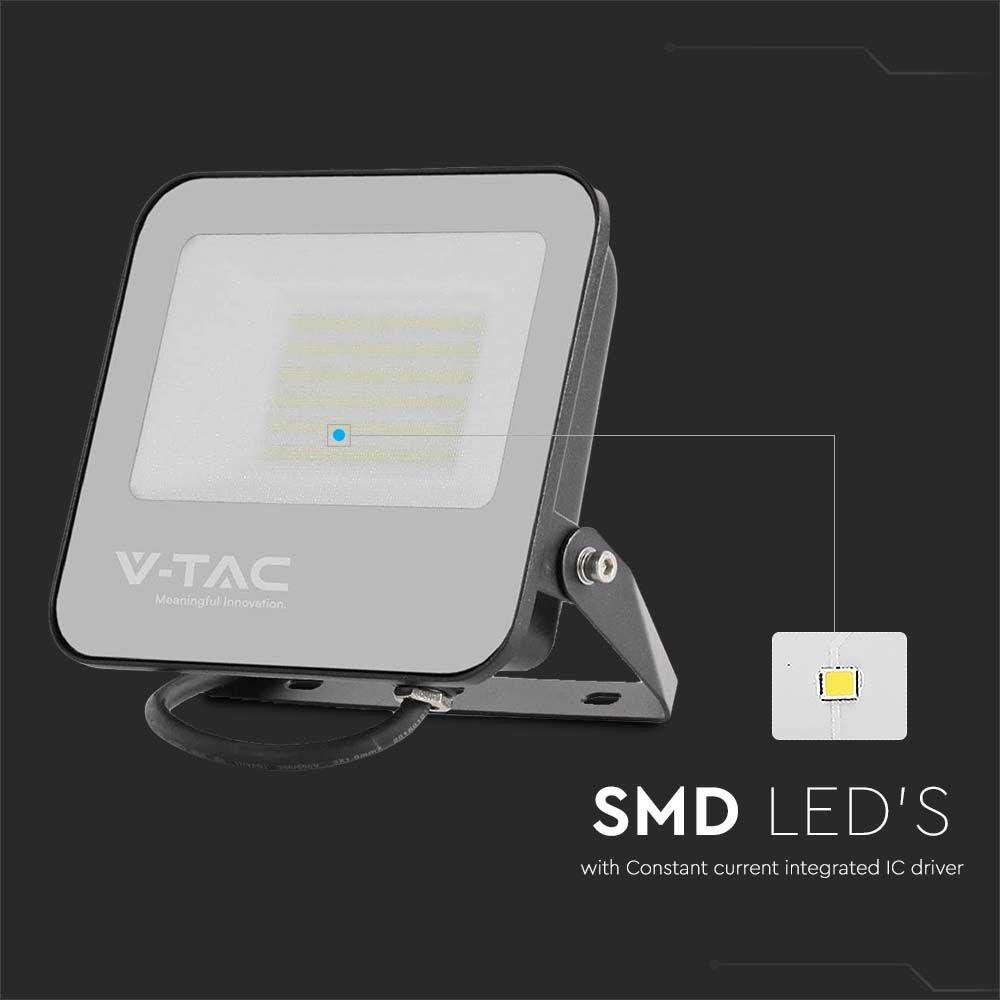 V-TAC Projektor LED V-TAC 50W 185Lm/W czarny VT-4456 4000K 9250lm