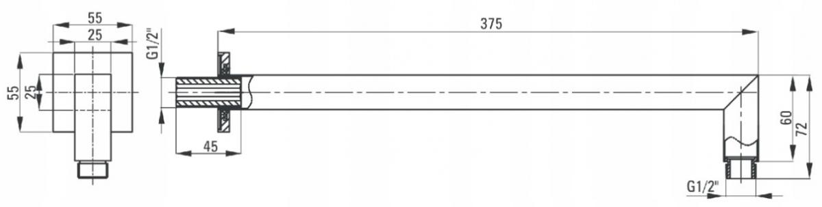 DEANTE Zestaw prysznicowy podtynkowy z BOXem termostatycznym, nero