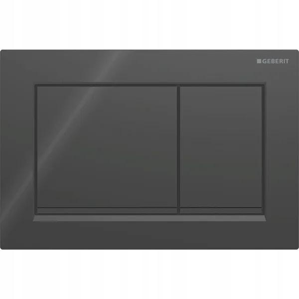 Przycisk spłukujący Omega30, przedni / górny, czarny-czarny mat-czarny