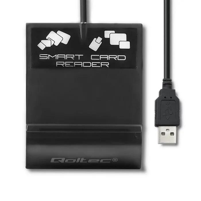 QOLTEC Inteligentny czytnik chipowych kart ID SCR-0636, USB typu C, 50636