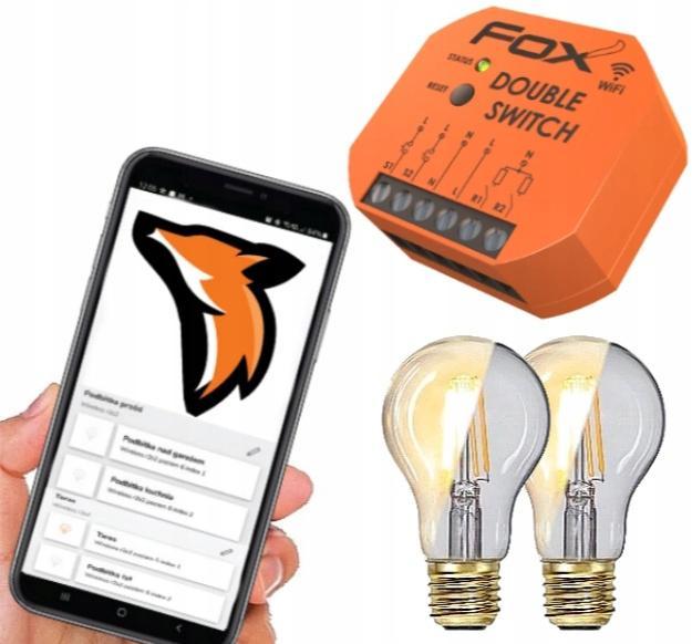 F&F 2KANAŁOWY PRZEKAŹNIK Wi-Fi 230V DOUBLE SWITCH FOX