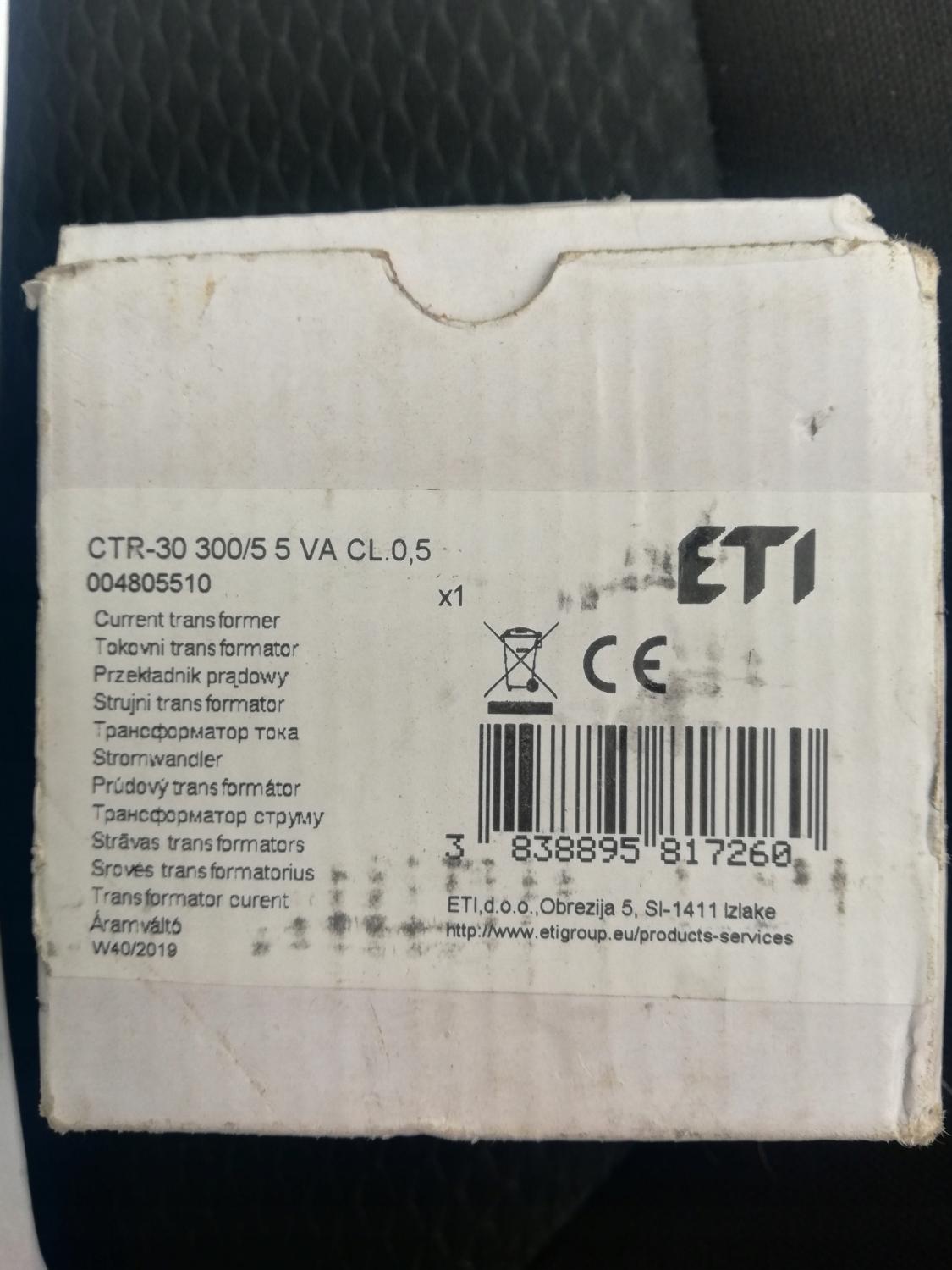 ETI Przekładnik prądowy CTR-30 300/5 CL.0,5