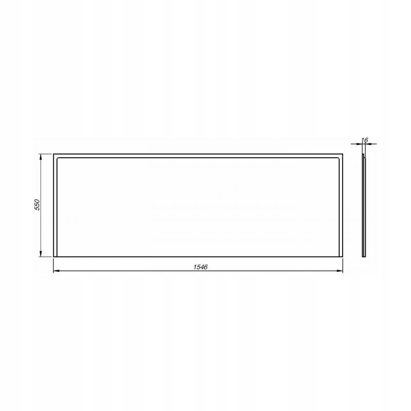 KOŁO Obudowa do wanny 160cm frontowa z MDF 1550 x 550 mm GEBERIT Uni 2