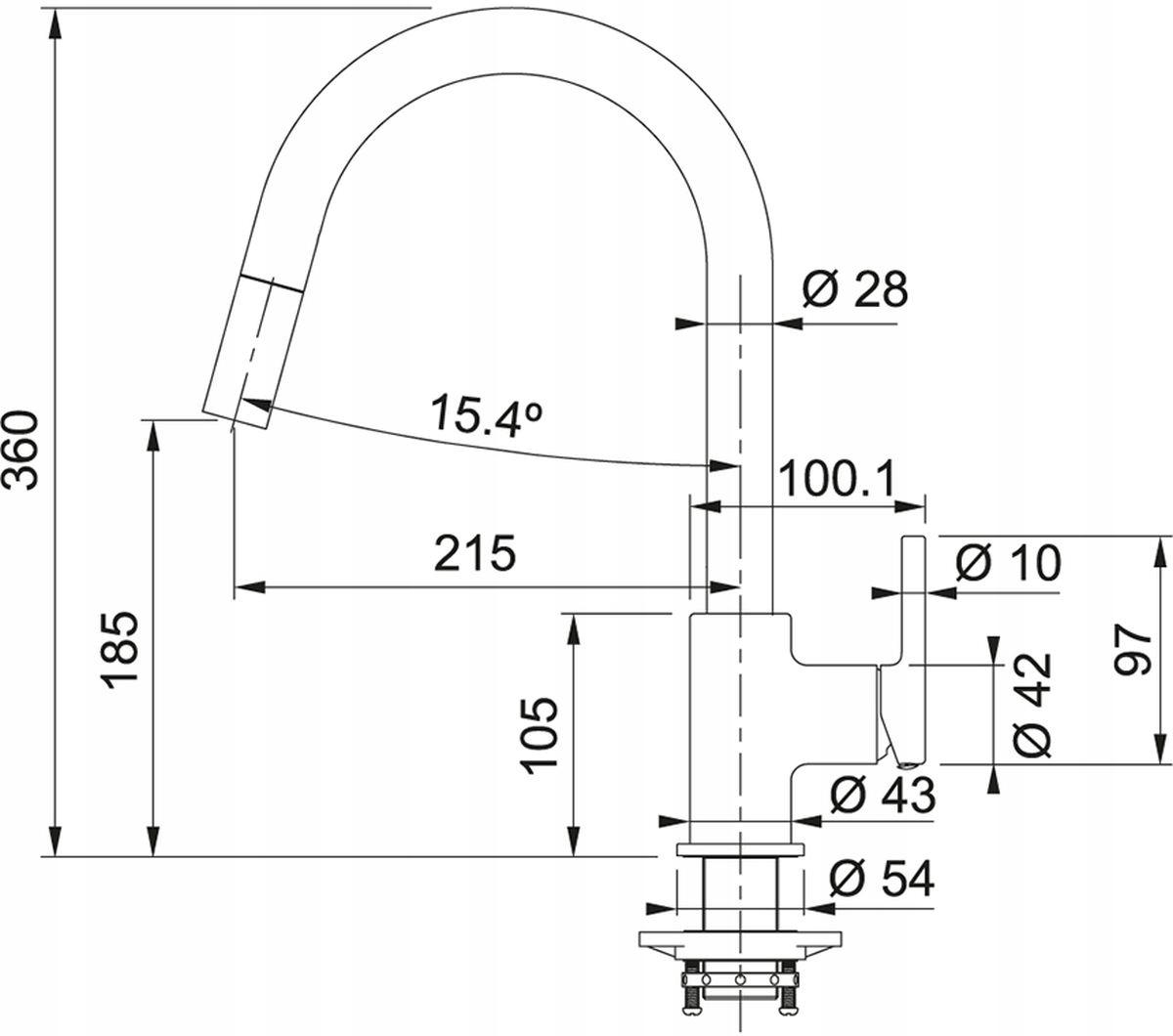 FRANKE Bateria kuchenna Lina pull-out Orzechowy