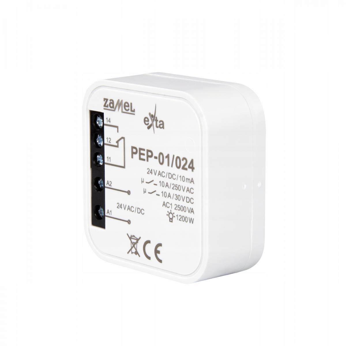 ZAMEL Przekaźnik elektromagnetyczny dopuszczalny 24VAC/DC, 10A PEP-01/024