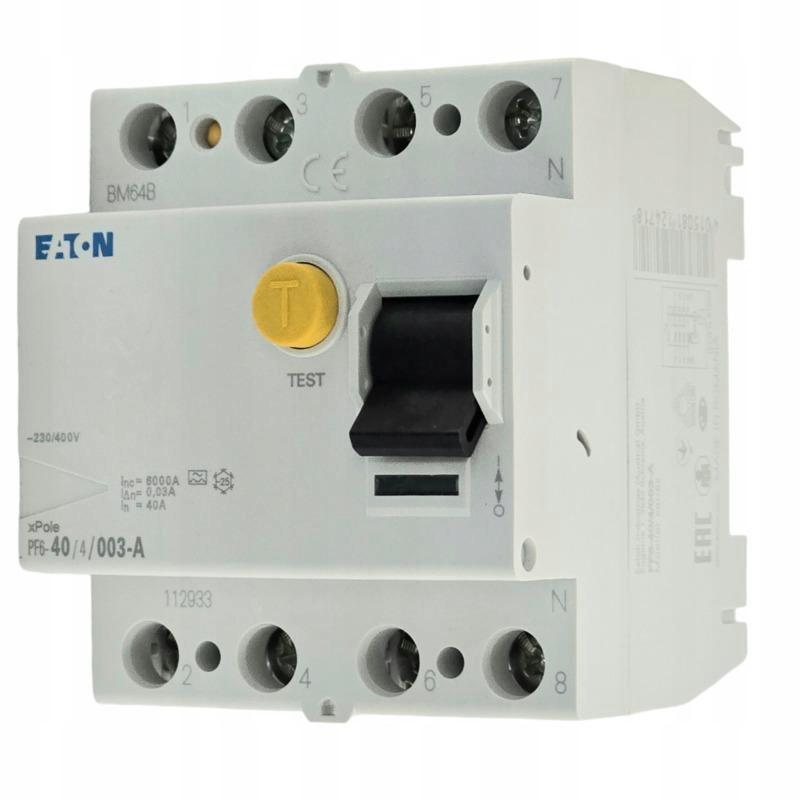 EATON Wyłącznik różnicowoprądowy 6kA PF6-40/4/003-A