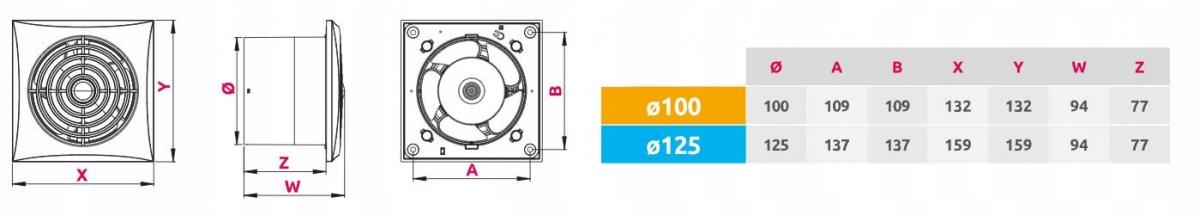 AWENTA Wentylator wyciag.SILENCE WZ100H - HIGROSTAT