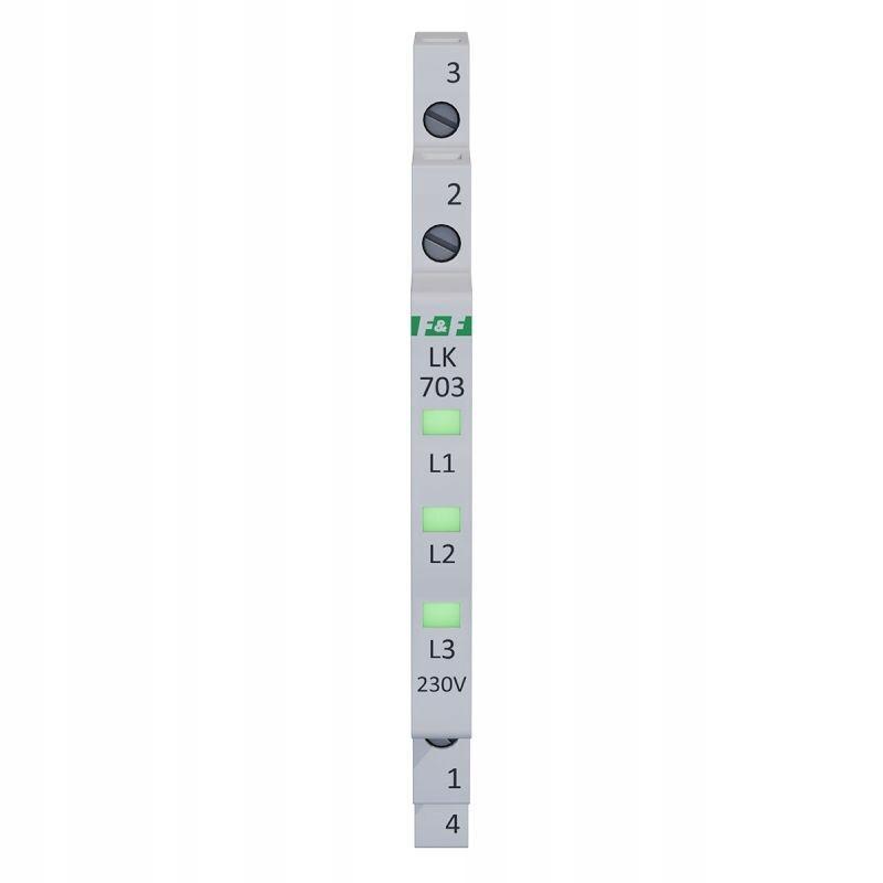 F&F Lampka kontroli zasilania 3xLED zielona, slim 1/3 modułuLK-703G