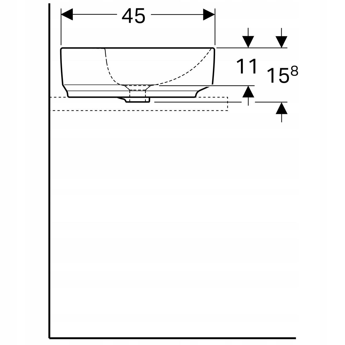 Umywalka Variform stawiana na blat, eliptyczna, B60 cm, H15.8 cm, T45 cm, b