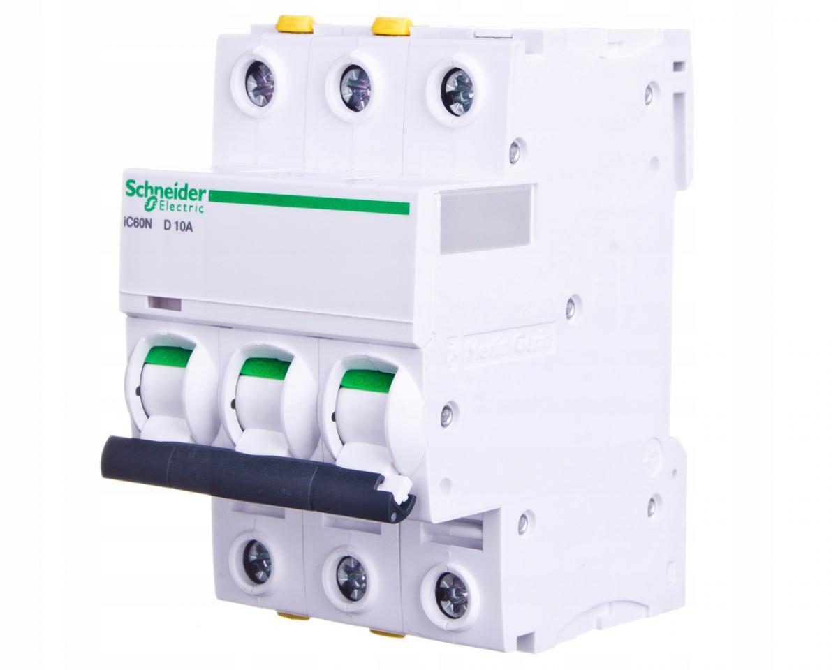 SCHNEIDER ELECTRIC Wyłącznik nadprądowy iC60N-D10-3 D 10A 3-biegunowy