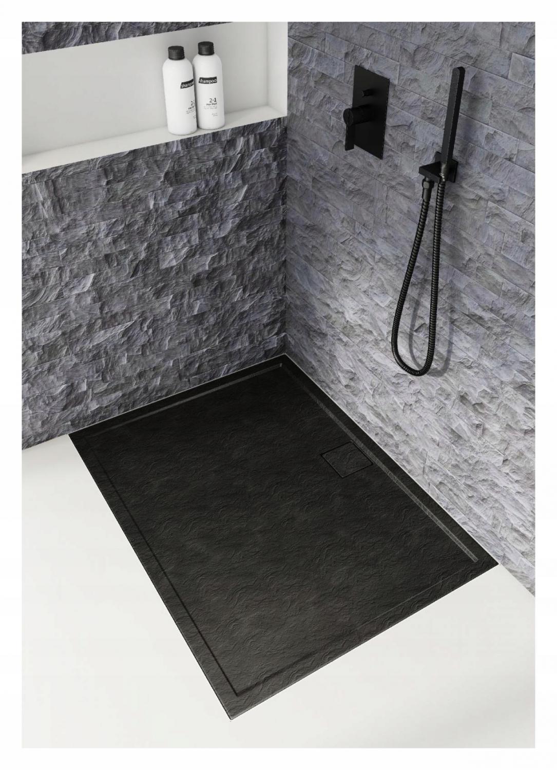 Brodzik kompozytowy 3.0457 / C / ST Stabilsound Plus Black Stone 90x100x5 c