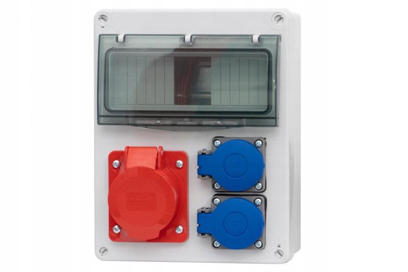 Rozdzielnica R-240 8M - gniazda 32A 5p, 2x230V + zabezpieczenia (RCD 4P 40A